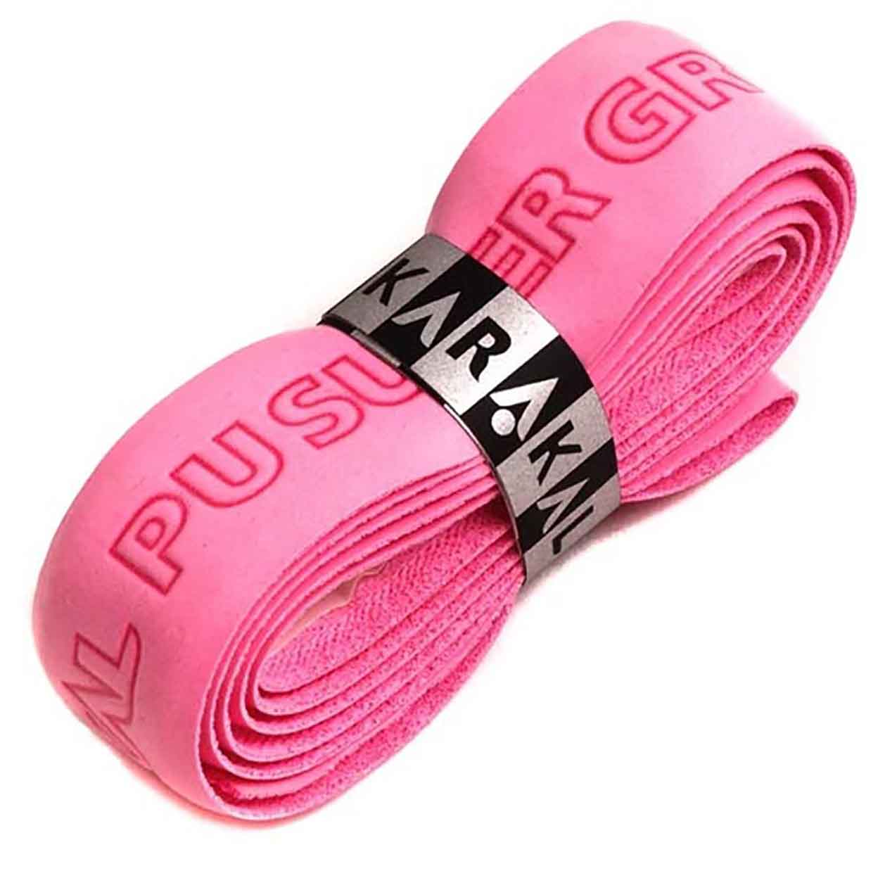 Pacakge of  pink Karakal Grip with a band around it. 