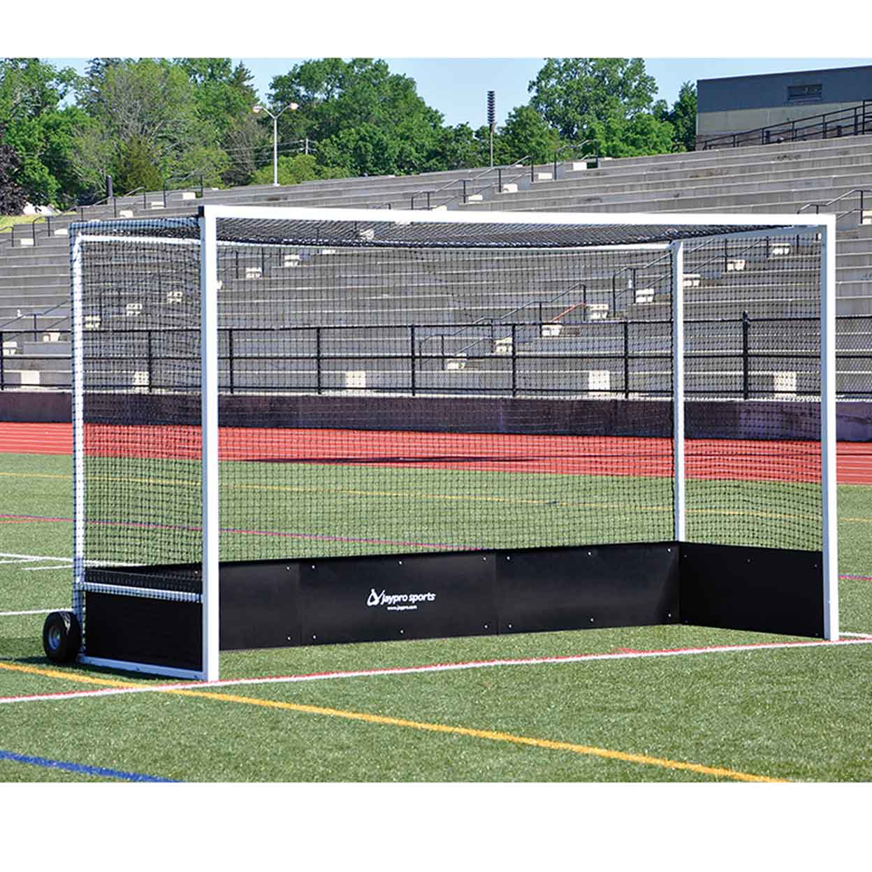 Jaypro Official Aluminum Field Hockey Goal on field