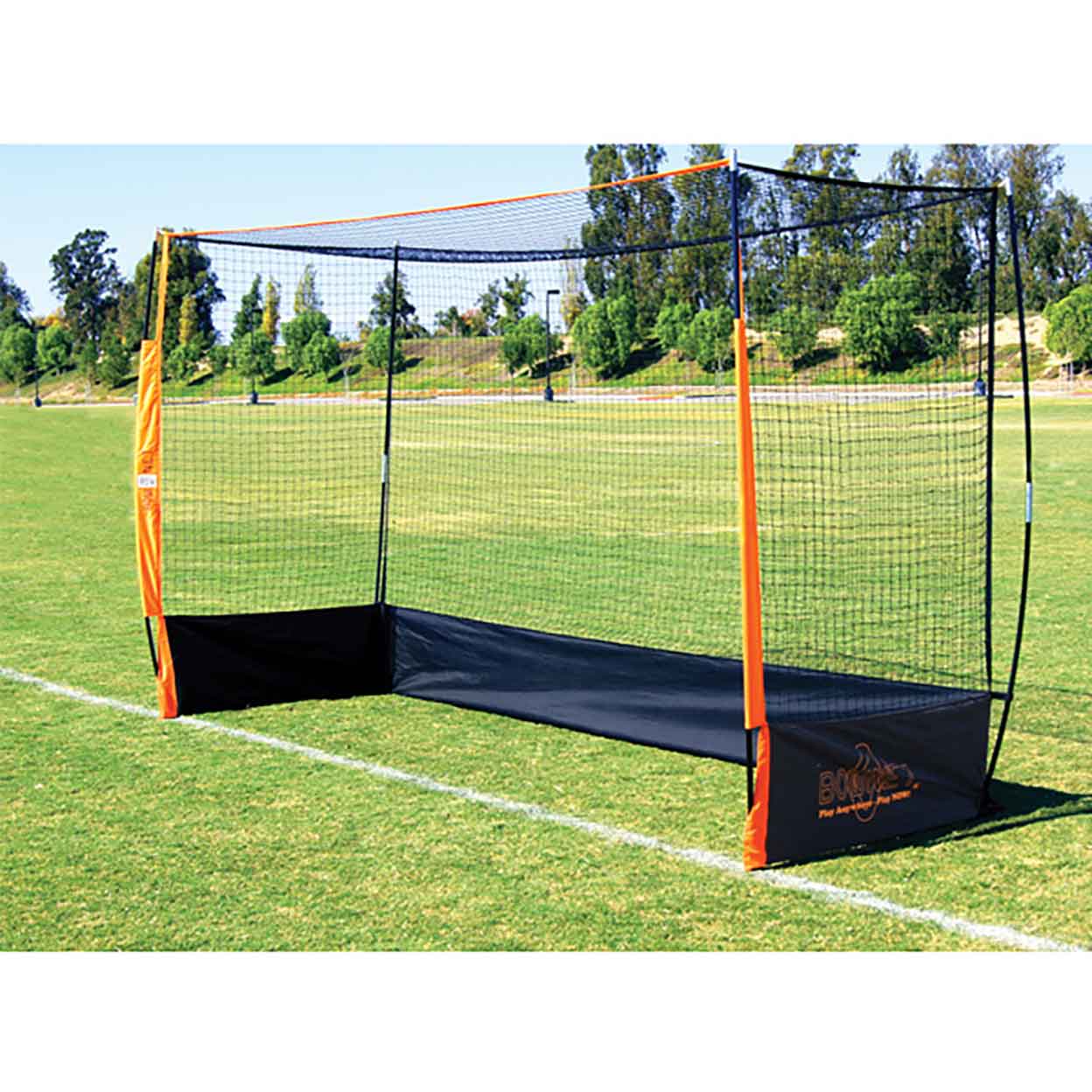 Bownet Portable Field Hockey Goal on a field