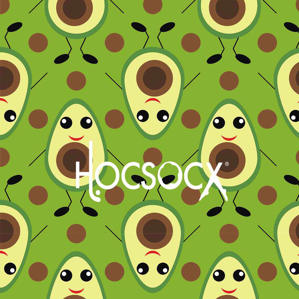 Hocsocx Under Shin-Guard Socks avocado pattern
