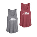 Two tank tops one in grey one in red.