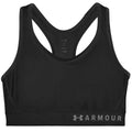 Front of a black Under Armour Mid Keyhole Bra