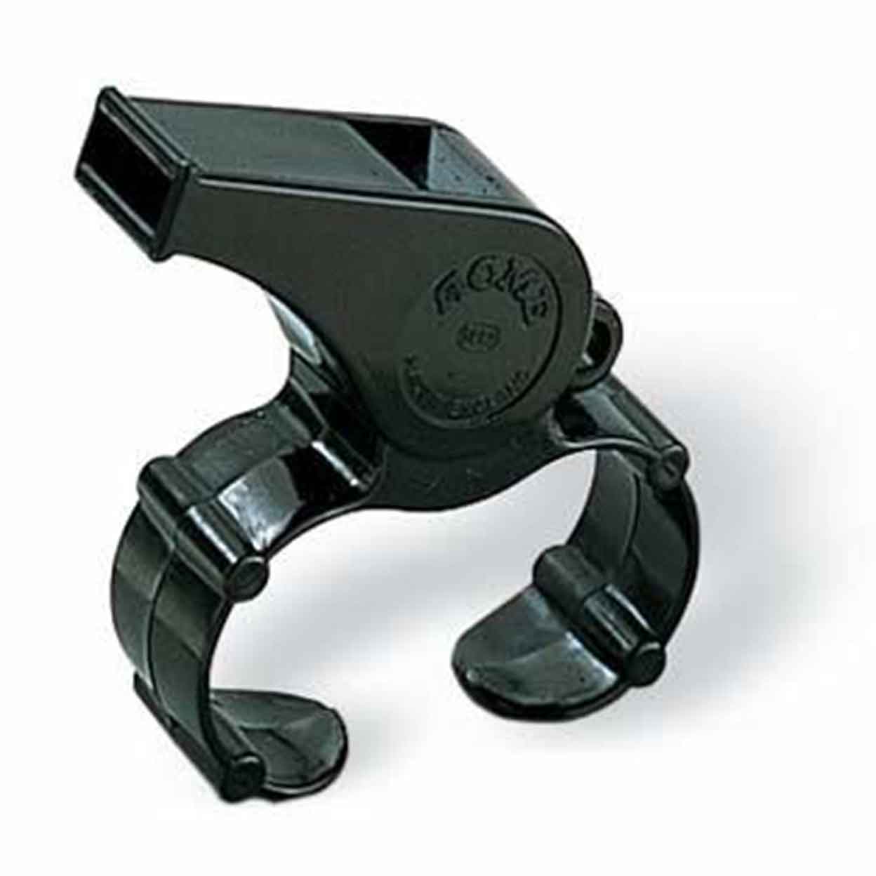Black Plastic Finger Grip Whistle